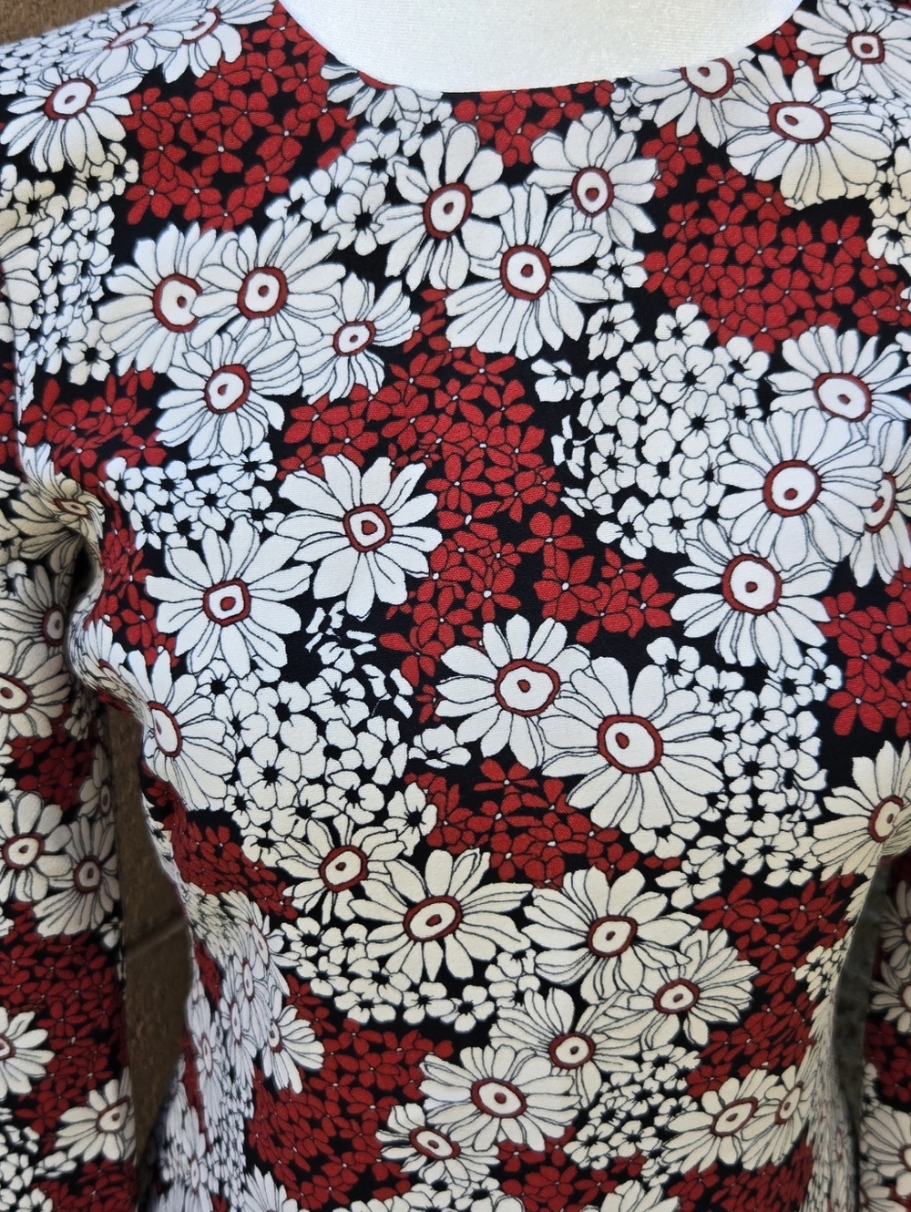 Zara Woman Red Floral Long-Sleeve Shift Dress Blogger Favorite - Picture 4 of 11
